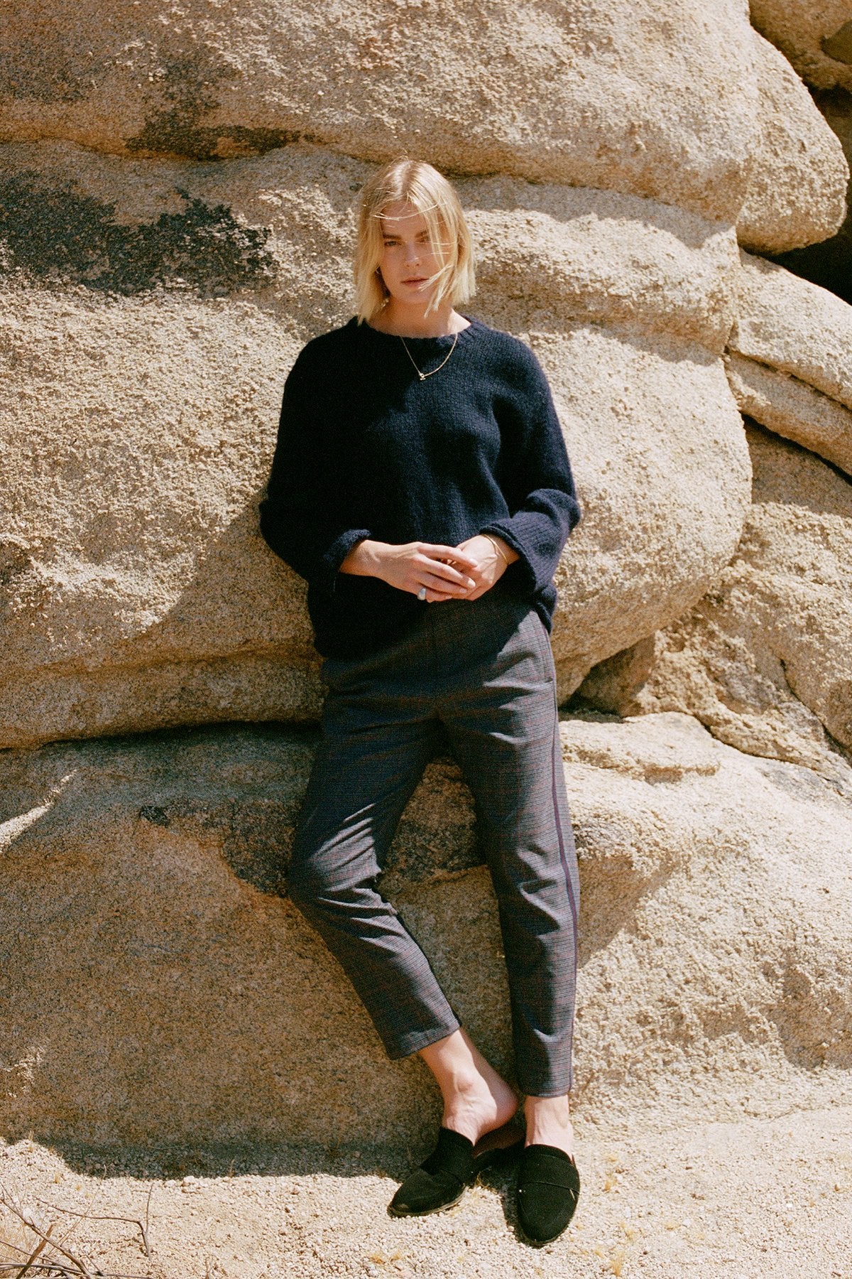 MAISIE SIDE STRIPE PLAID PANT