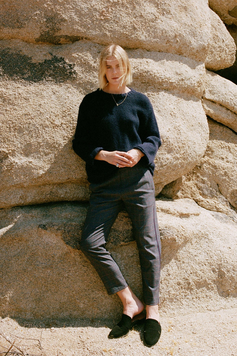 MAISIE SIDE STRIPE PLAID PANT