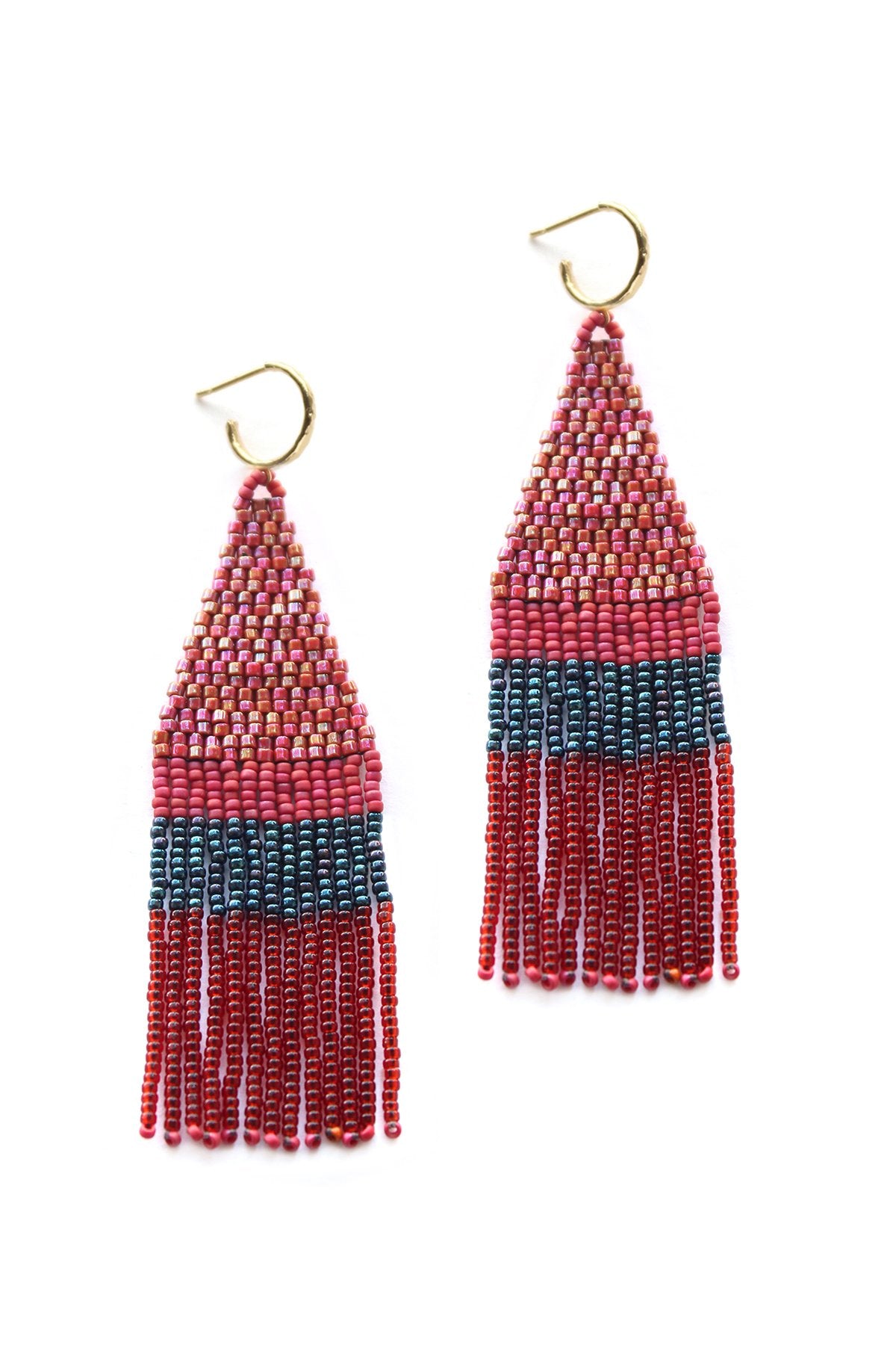 FRANJA BEADED FRINGE EARRINGS BY BLUMA PROJECT