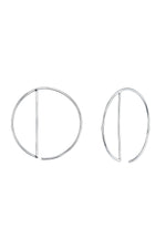 OPEN CRESCENT HOOPS IN SILVER BY SLOAN