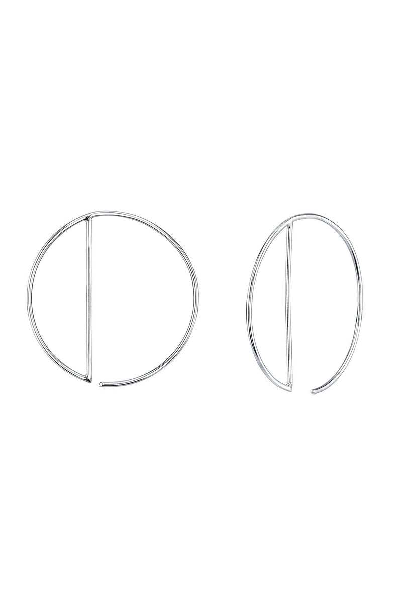 OPEN CRESCENT HOOPS IN SILVER BY SLOAN