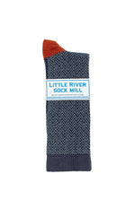 TEXTURED HERRINGBONE CREW SOCK BY LITTLE RIVER SOCK MILL