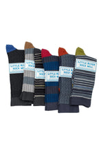 MULTI STRIPE CREW SOCK BY LITTLE RIVER SOCK MILL