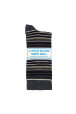 MULTI STRIPE CREW SOCK BY LITTLE RIVER SOCK MILL