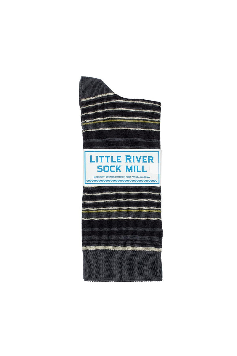 MULTI STRIPE CREW SOCK BY LITTLE RIVER SOCK MILL