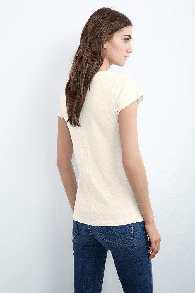 ODELIA COTTON SLUB CREW NECK TEE