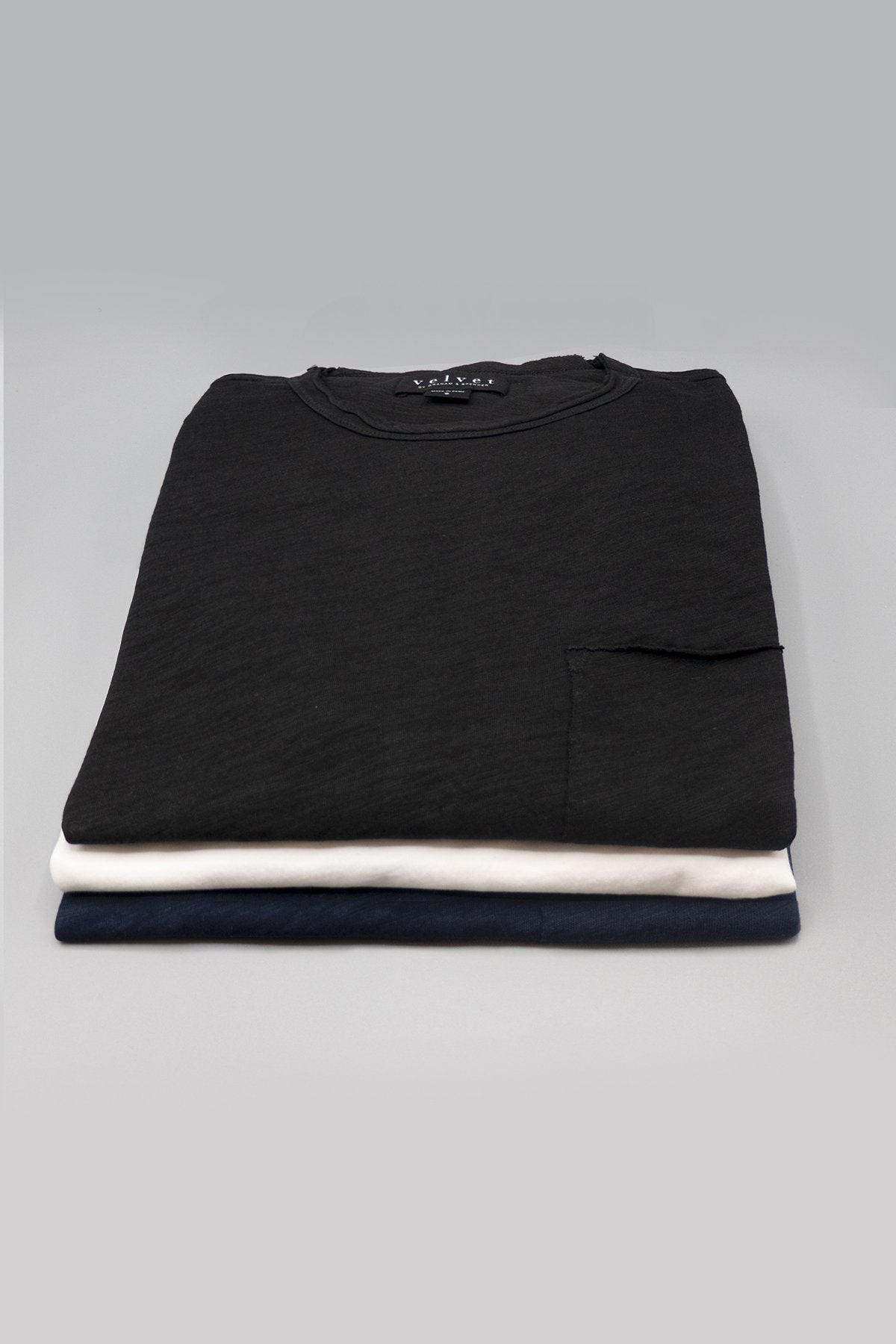 CHAD RAW EDGE COTTON SLUB POCKET TEE