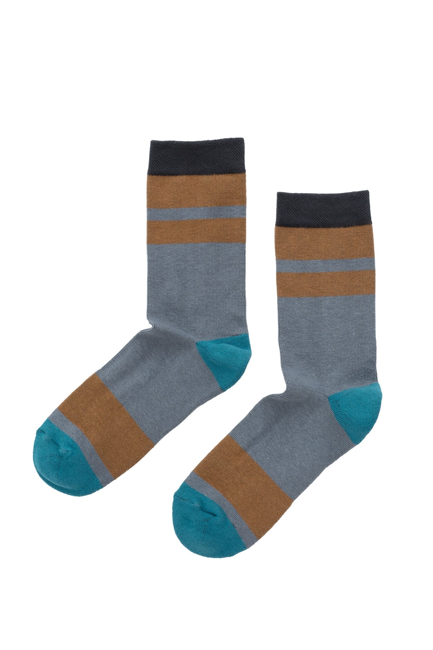 CUSHIONED STRIPED CREW SOCK BY LITTLE RIVER SOCK MILL