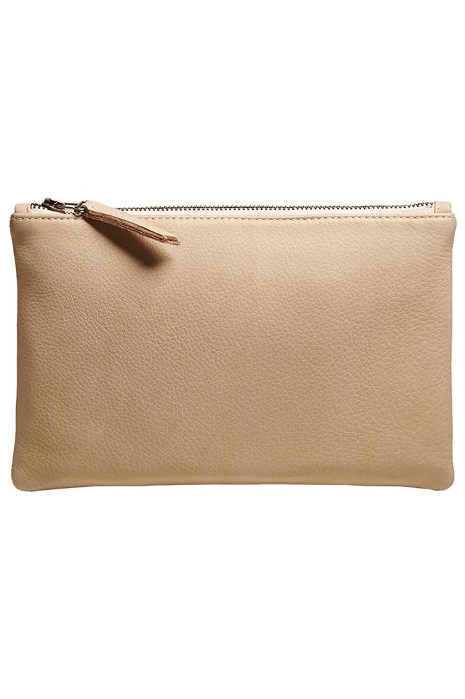 AMELIA LEATHER ZIP CLUTCH