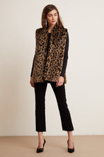 STEPHIE LEOPARD FAUX FUR VEST