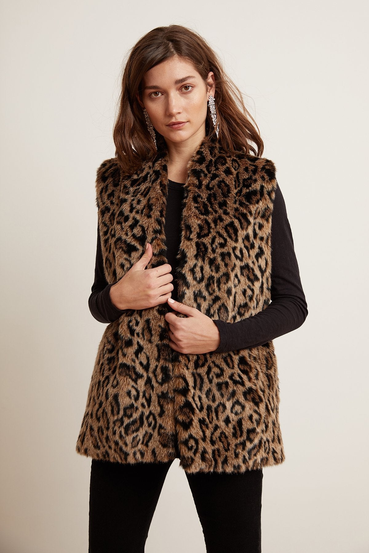 STEPHIE LEOPARD FAUX FUR VEST