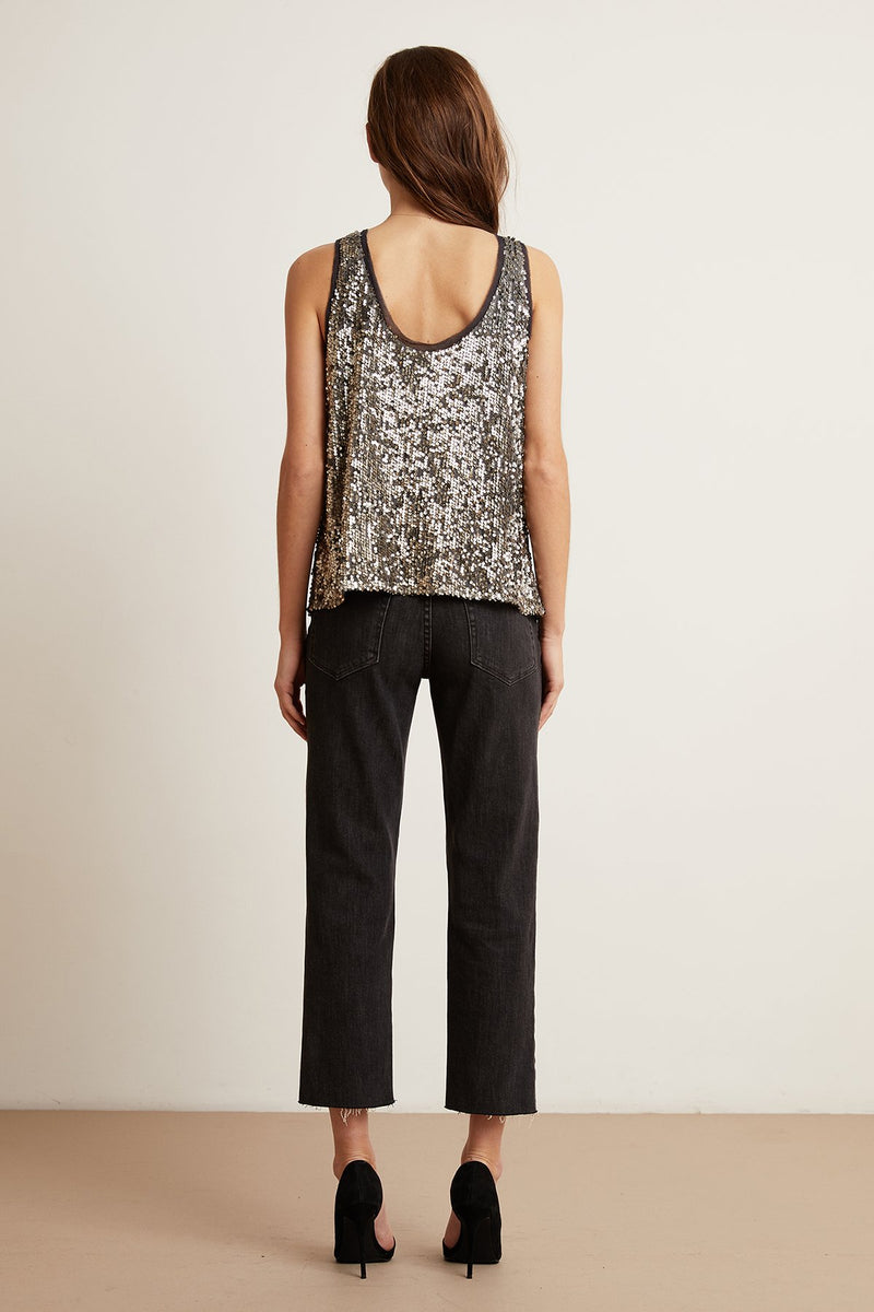 LEYLA ANTIQUE SEQUINS SLEEVELESS TOP