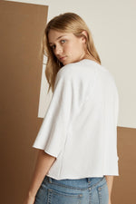 ABRIELLE VINTAGE TERRY 3/4 SLEEVE RAGLAN TOP