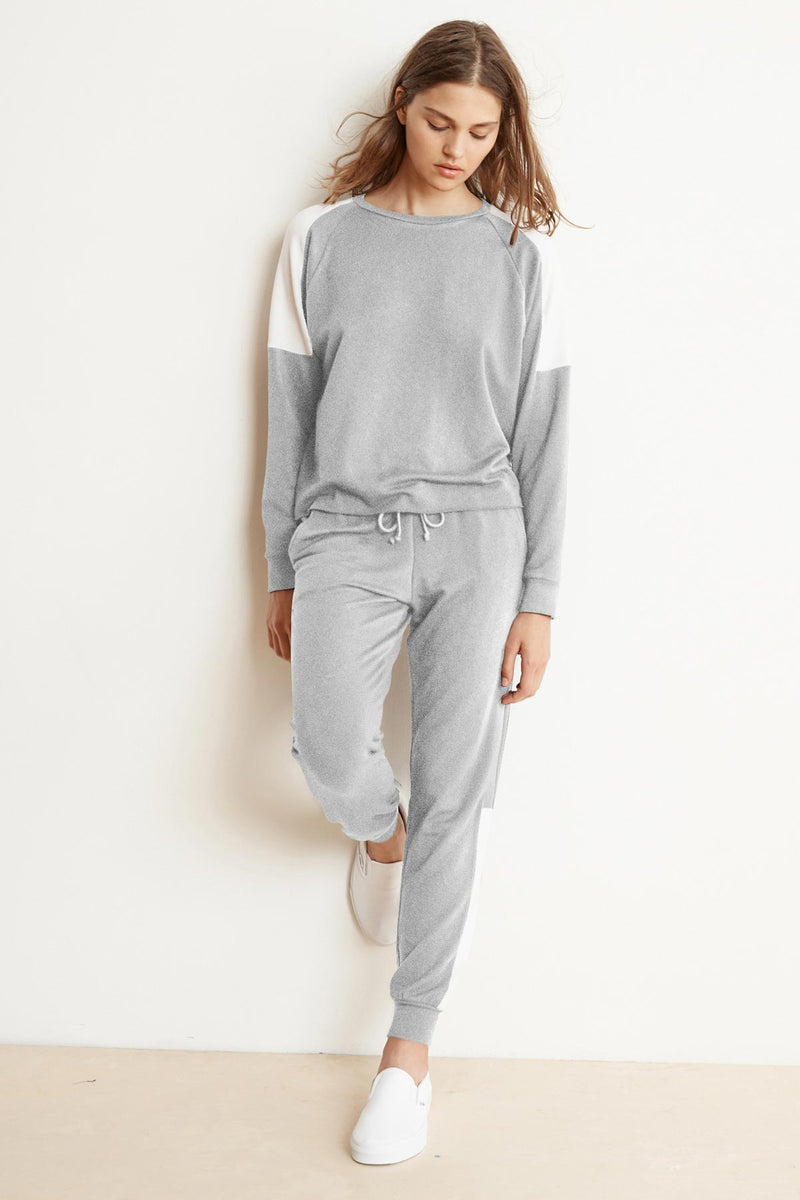 SANDY HEATHER GREY LUXE FLEECE JOGGER PANT