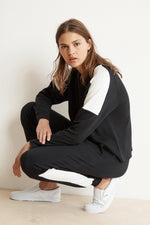 BRYN LUXE FLEECE COLORBLOCK PULLOVER WITH SANDY JOGGER