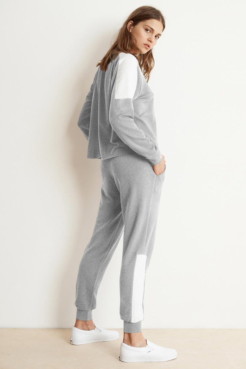 SANDY HEATHER GREY LUXE FLEECE JOGGER PANT