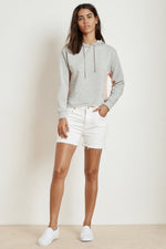 KARTER HEATHER GREY LUXE FLEECE CROPPED HOODIE