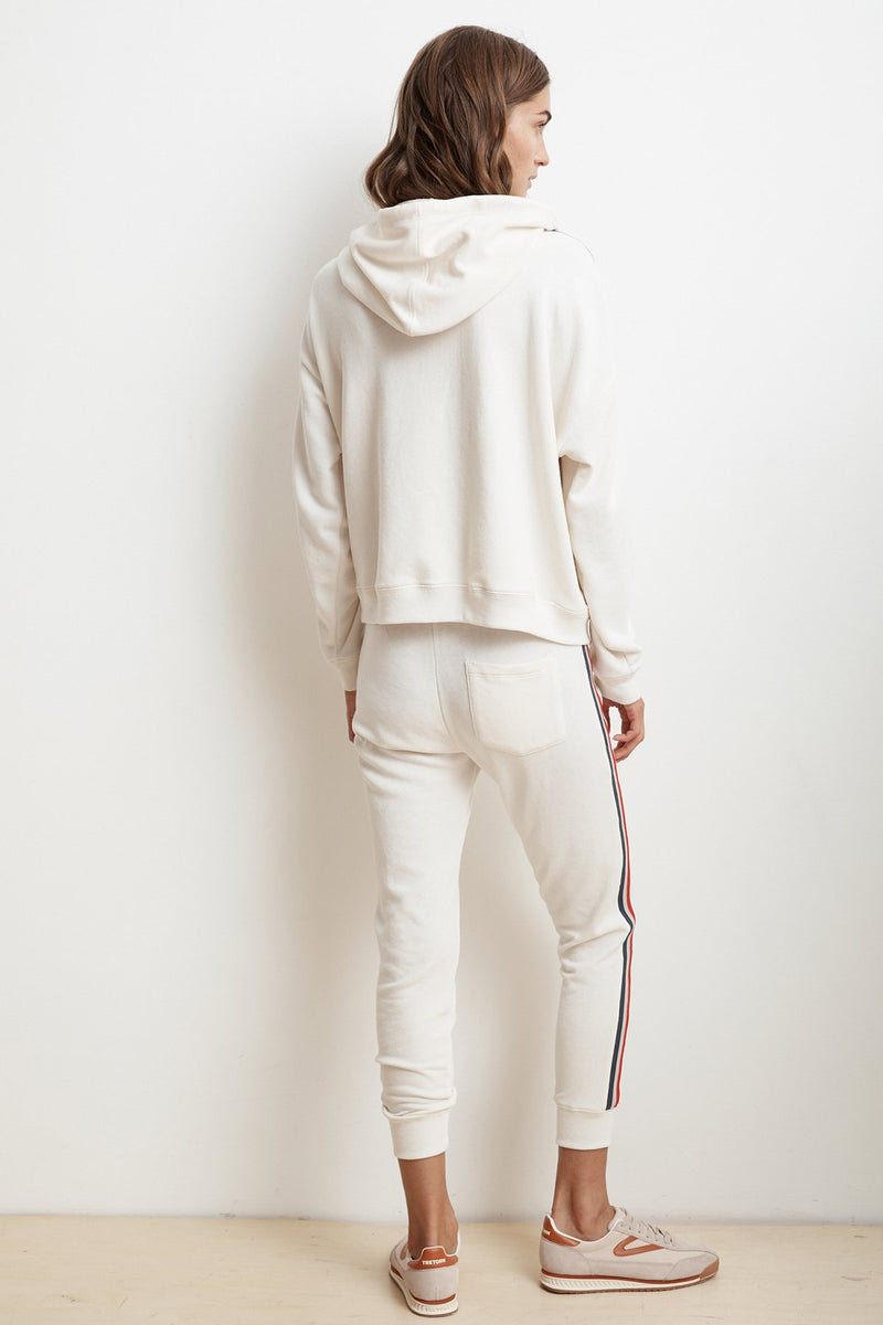 MCKENNA STRIPE TRIM TERRY HOODIE