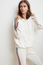 MCKENNA STRIPE TRIM TERRY HOODIE