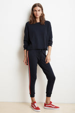 XIA STRIPE TRIM TERRY JOGGER PANT