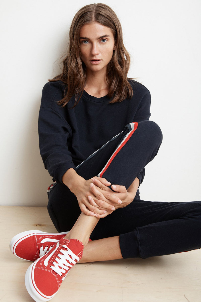 XIA STRIPE TRIM TERRY JOGGER PANT