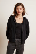 REMY LUXE FLEECE FEATHERED STRIPE HOODIE
