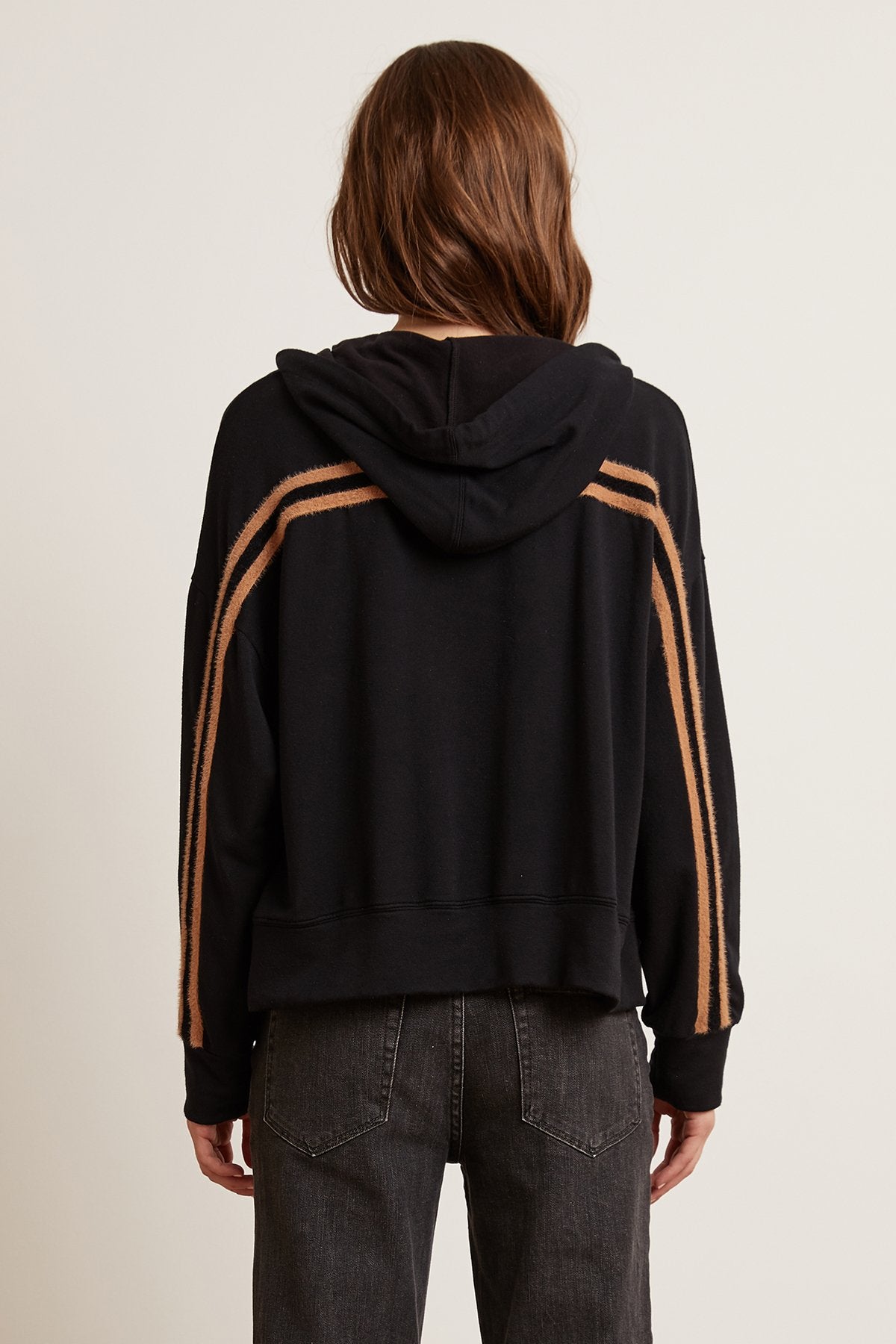 REMY LUXE FLEECE FEATHERED STRIPE HOODIE