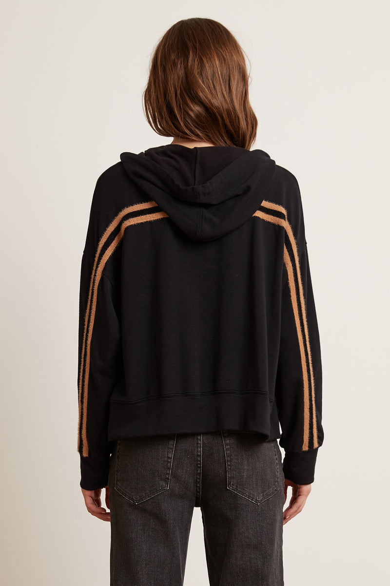 REMY LUXE FLEECE FEATHERED STRIPE HOODIE