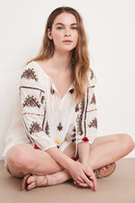 NYSSA EMBROIDERED BLOUSE