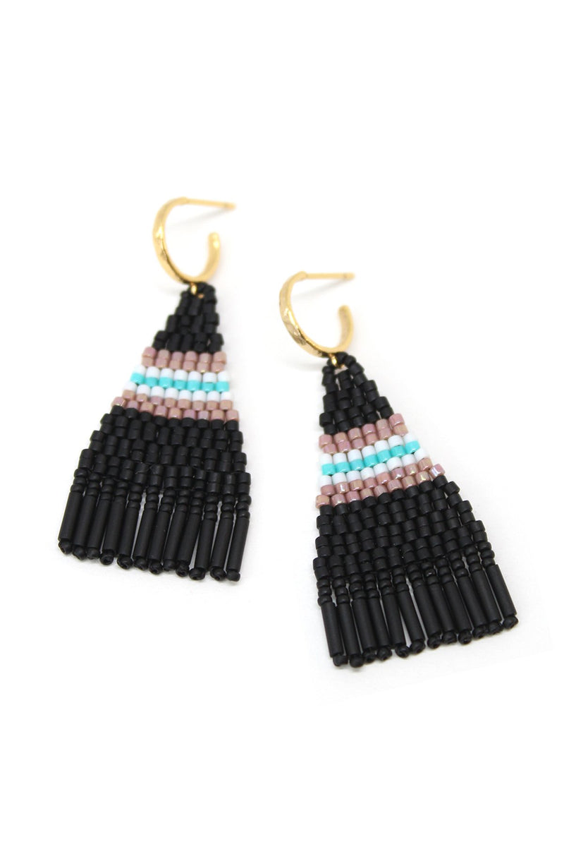 BRIE BEADED FRINGE EARRINGS BY BLUMA PROJECT