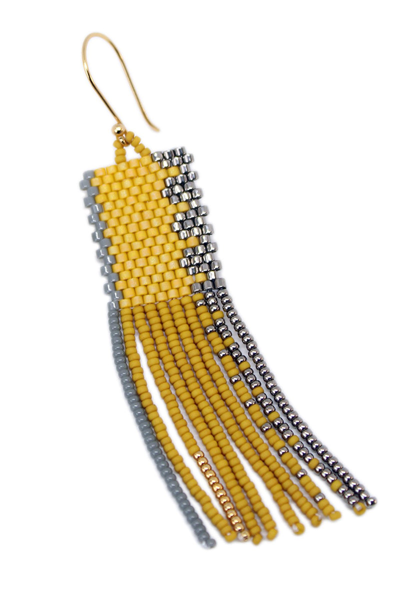 PAOLA BEADED FRINGE EARRINGS BY BLUMA PROJECT