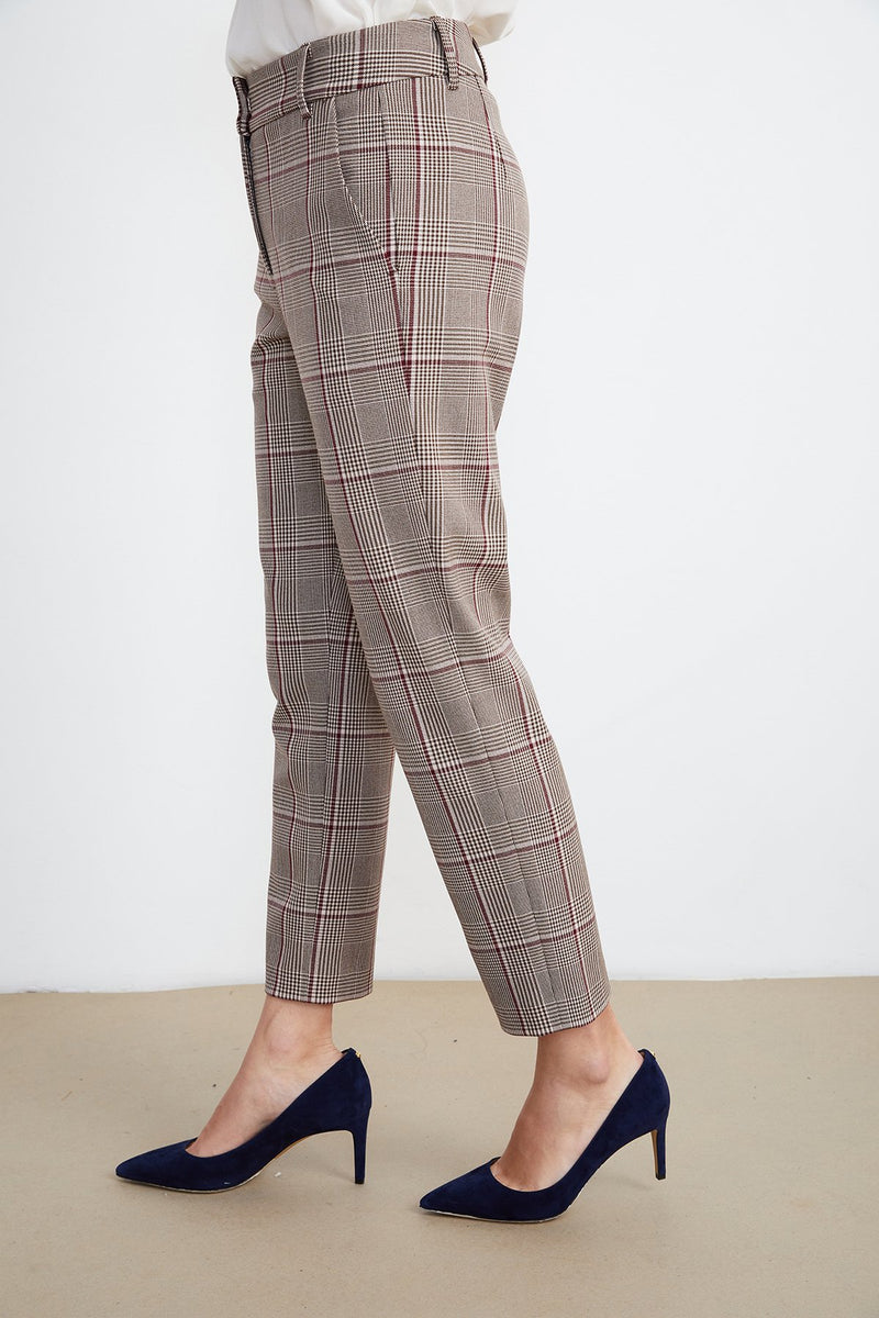 ABIGAIL PLAID STRAIGHT LEG PANT