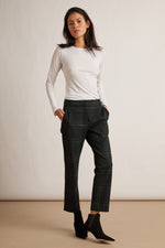 JACKIE STRETCH PLAID STRAIGHT LEG PANT