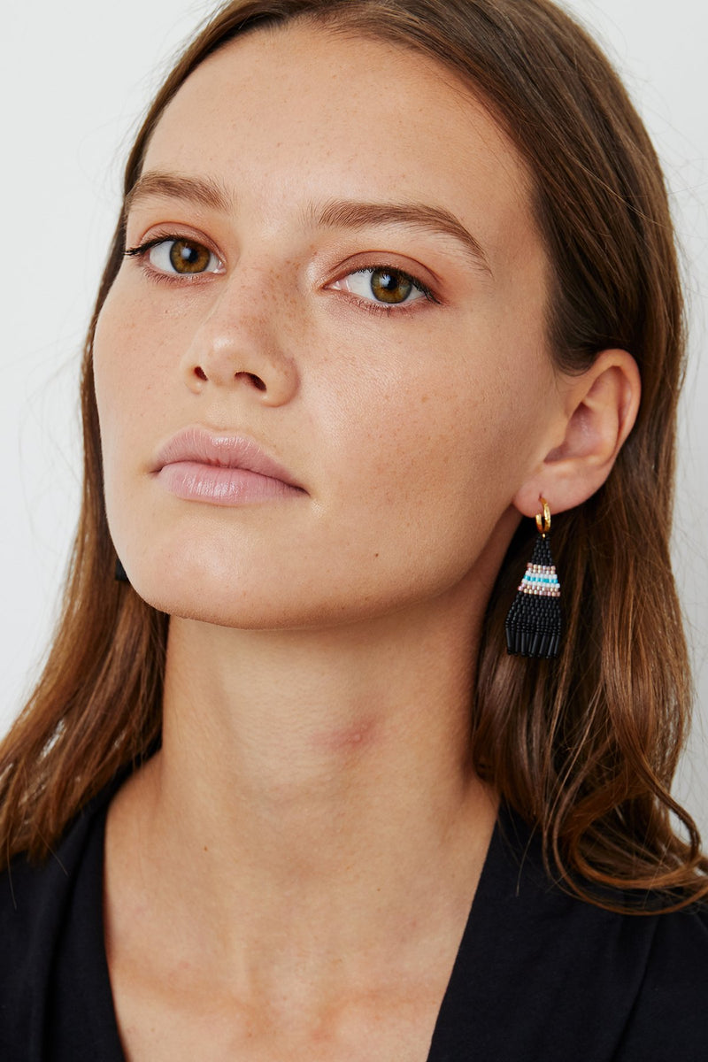 BRIE BEADED FRINGE EARRINGS BY BLUMA PROJECT