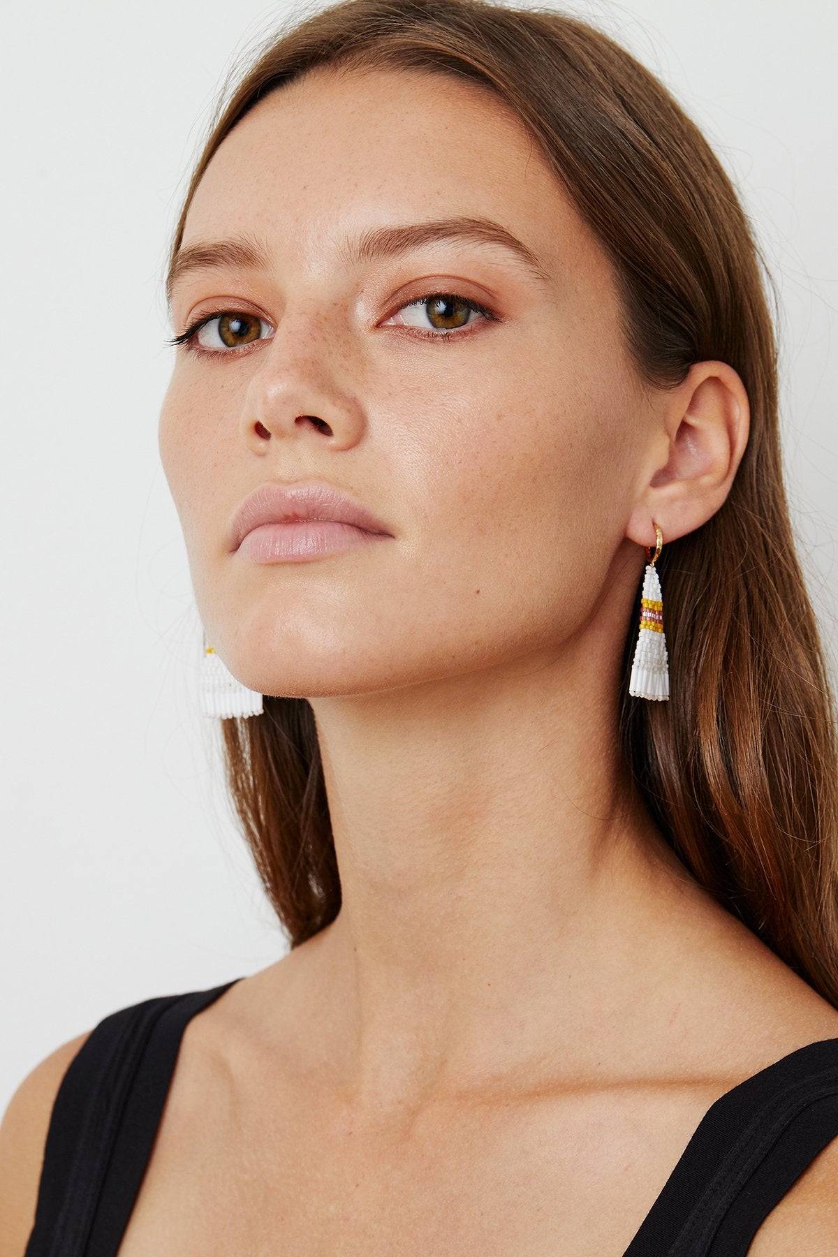 BRIE BEADED FRINGE EARRINGS BY BLUMA PROJECT