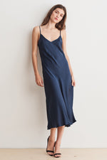 BRIENNE SATIN VISCOSE CAMI DRESS