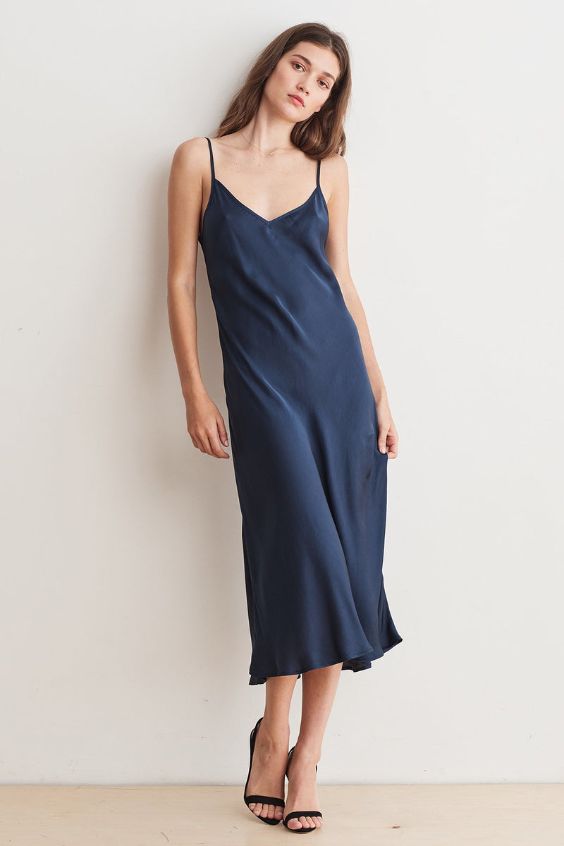 BRIENNE SATIN VISCOSE CAMI DRESS