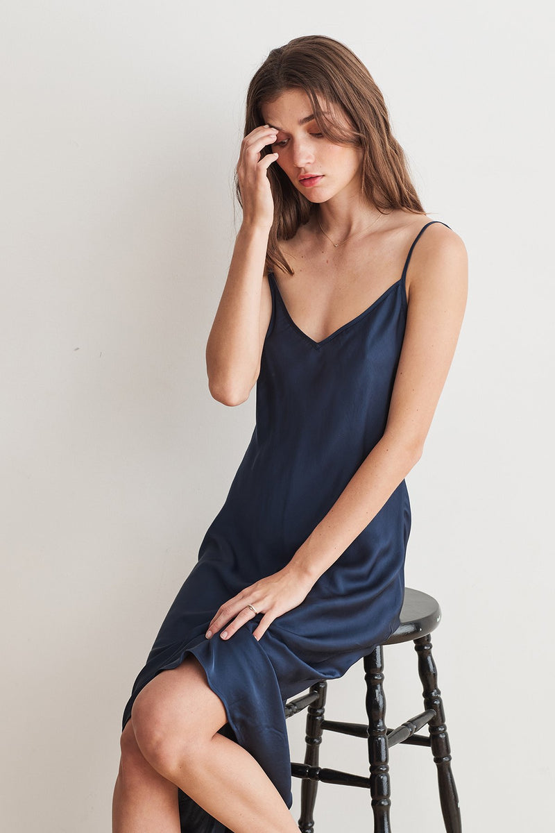 BRIENNE SATIN VISCOSE CAMI DRESS