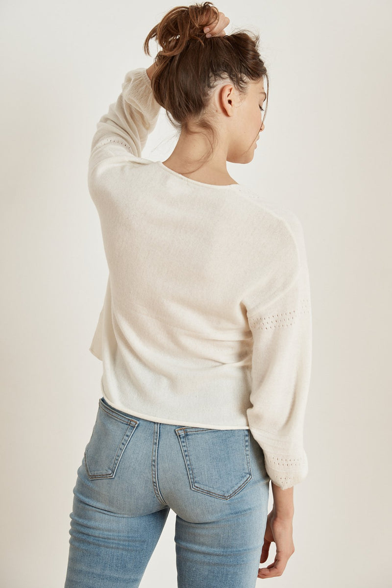 ALORA CASHMERE BLEND V-NECK SWEATER