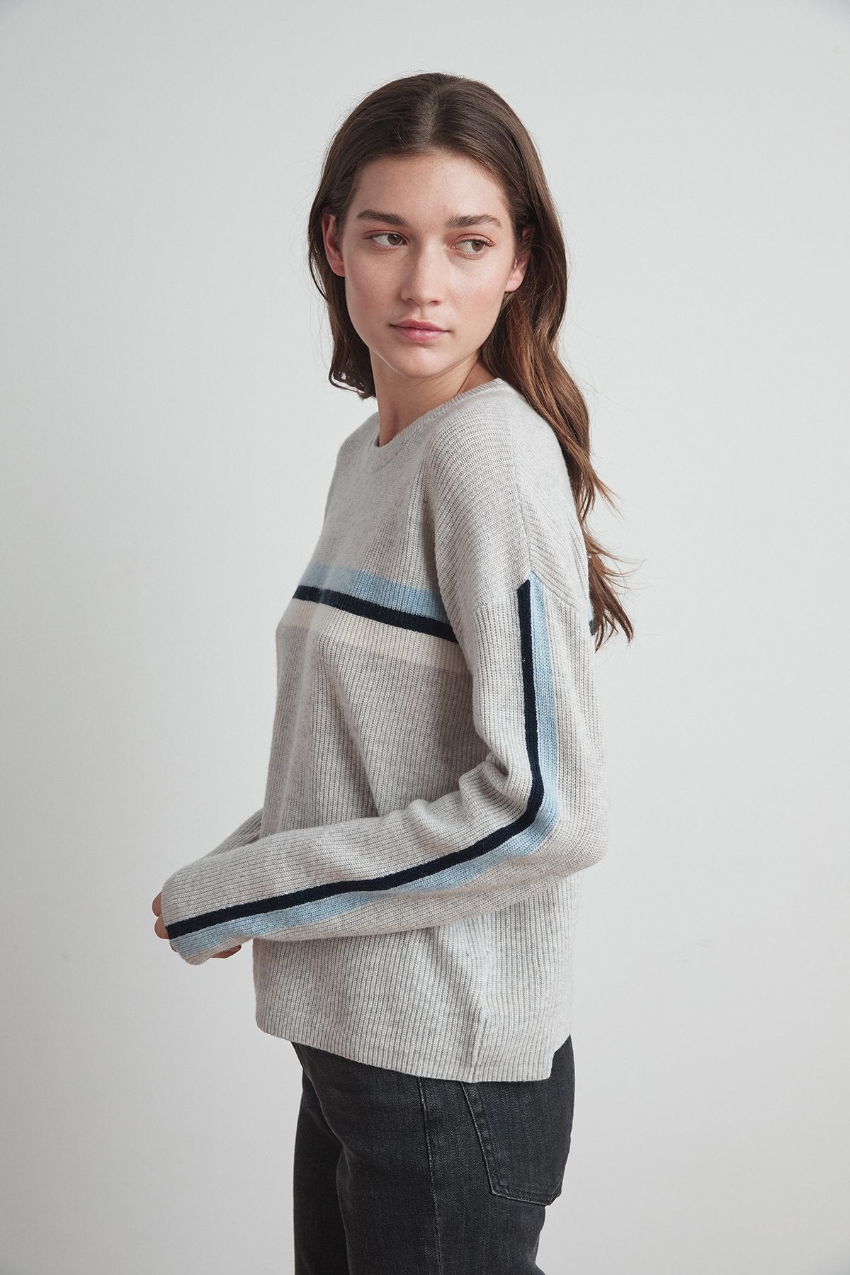 KYLA CASHMERE BLEND STRIPE SWEATER