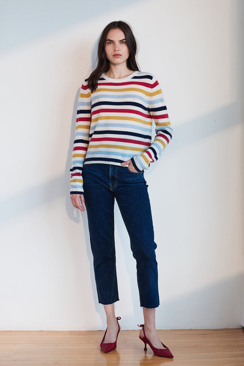 ALYSSA STRIPED CASHMERE SWEATER