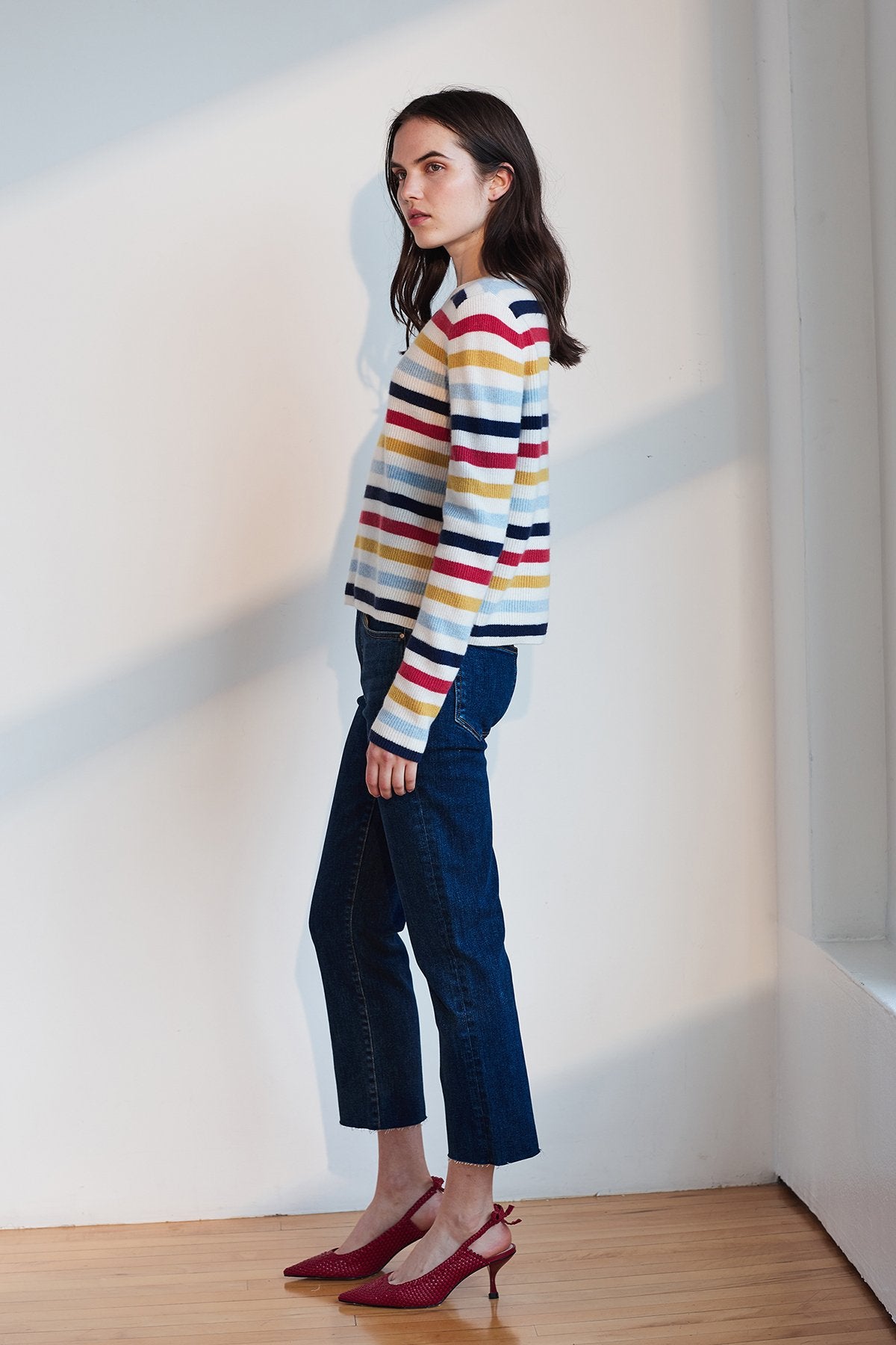 ALYSSA STRIPED CASHMERE SWEATER