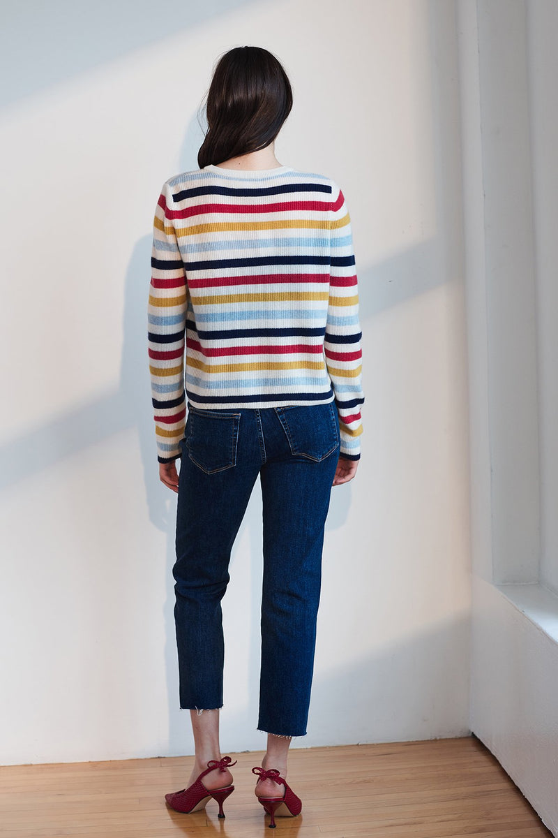 ALYSSA STRIPED CASHMERE SWEATER