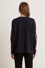 ELIANA STRIPE CASHMERE CREW NECK SWEATER