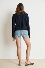 ARELY COTTON CABLE KNIT SWEATER