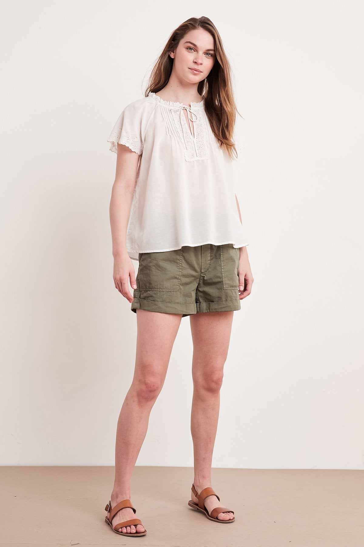 NOELY EYELET EMBROIDERED BLOUSE