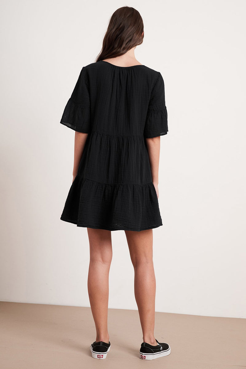 CHESNEY COTTON GAUZE RUFFLE DRESS