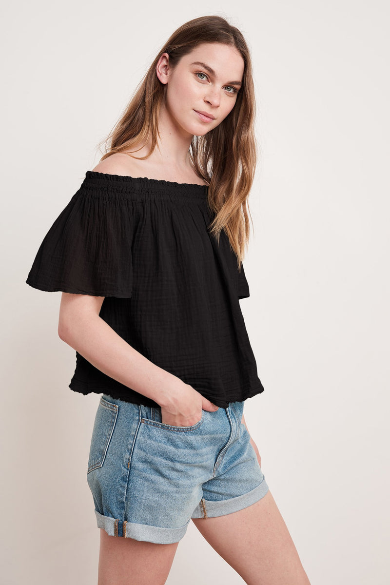 JULIE COTTON GAUZE TOP