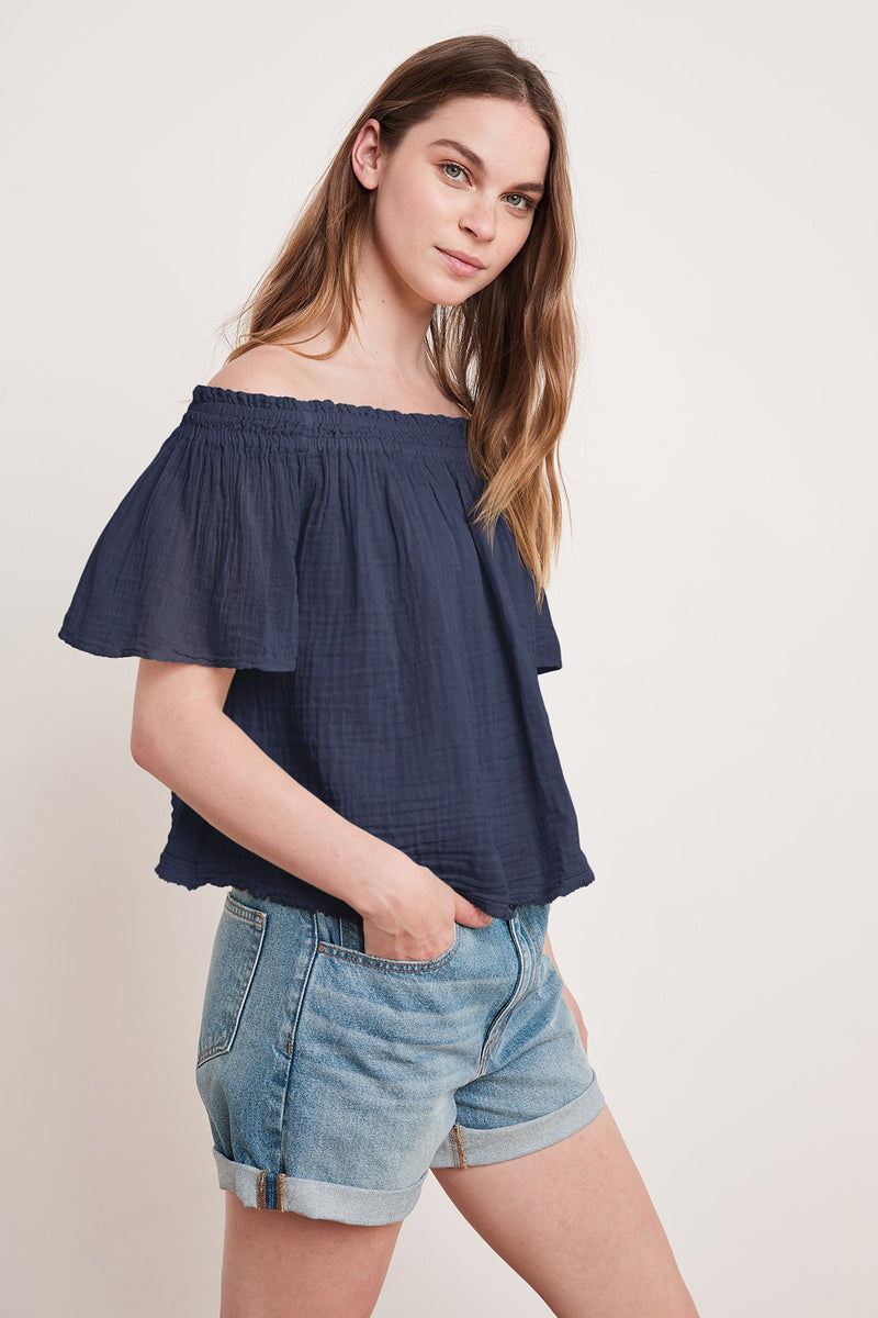 JULIE COTTON GAUZE TOP