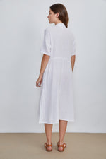 KERRY COTTON GAUZE V-NECK DRESS